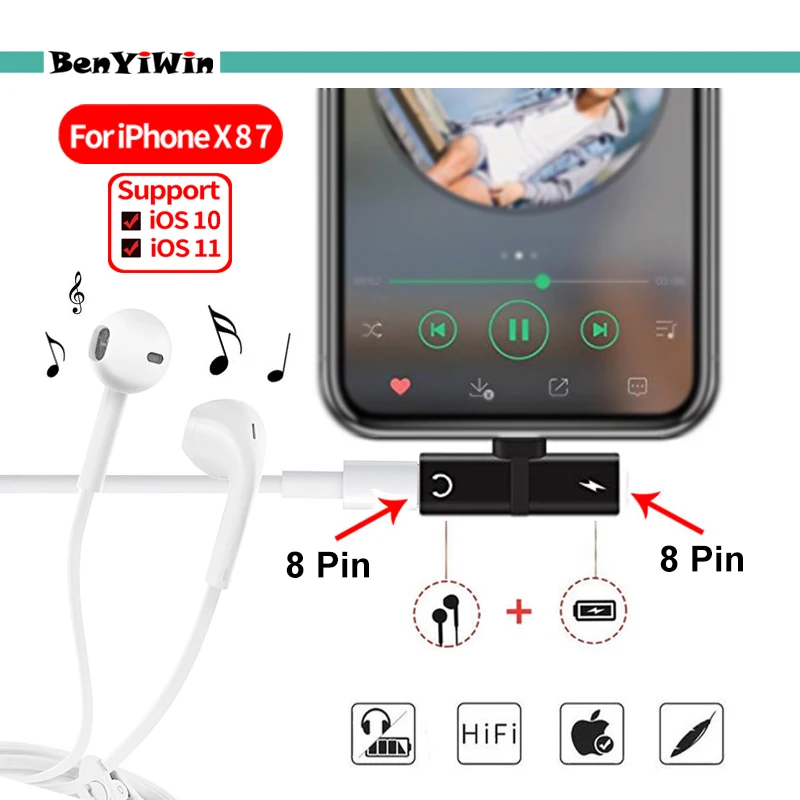 3 in 1 Audio Charging Adapter For iPhone X 7 8 Plus Charger Cable Adapter For Charging Jack to Earphone AUX Converter Cable
3 in 1 Audio Charging Adapter For iPhone X 7 8 Plus Charger Cable Adapter For Charging Jack to Earphone AUX Converter Cable