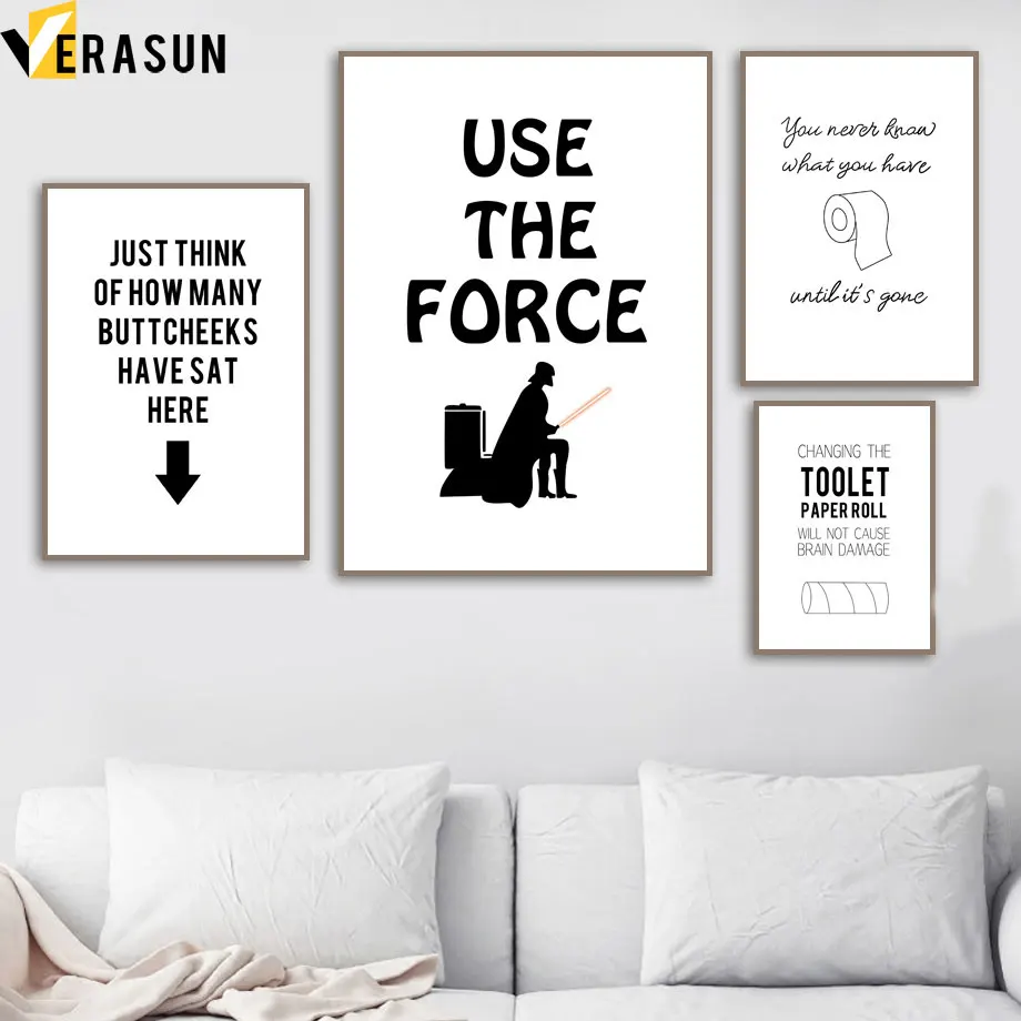 Funny Star Wars Darth Vader Toilet Paper Note Quote Wall Art Canvas Painting Posters And Prints Wall Pictures For Bathroom Decor
Funny Star Wars Darth Vader Toilet Paper Note Quote Wall Art Canvas Painting Posters And Prints Wall Pictures For Bathroom Decor