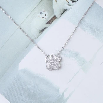 Korea Cat Paw Simple Zircon 925 Sterling Silver Clavicle Chain Temperament Personality Trendy Female Necklace SNE216
Korea Cat Paw Simple Zircon 925 Sterling Silver Clavicle Chain Temperament Personality Trendy Female Necklace SNE216