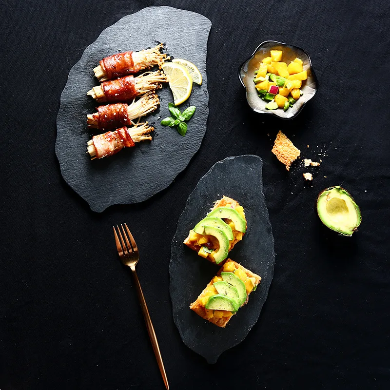 Black Shaped Dish Creative Restaurant Large Cold Plate Creative Rock Pendulum Sushi Sashimi Display
Black Shaped Dish Creative Restaurant Large Cold Plate Creative Rock Pendulum Sushi Sashimi Display
