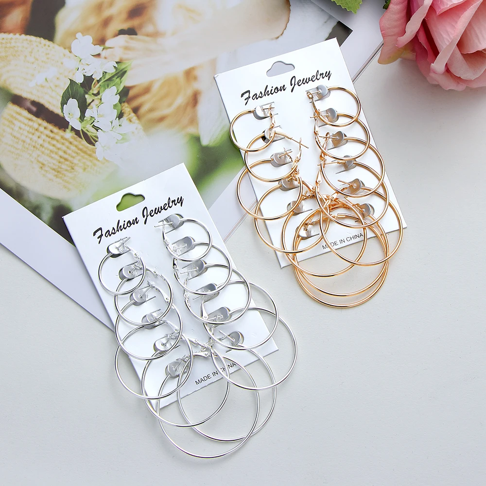 6 Pairs/Set New Unisex Exaggeration Drop Earrings Lady Round Round Dangle Earrings Set Fashion Jewelry
6 Pairs/Set New Unisex Exaggeration Drop Earrings Lady Round Round Dangle Earrings Set Fashion Jewelry