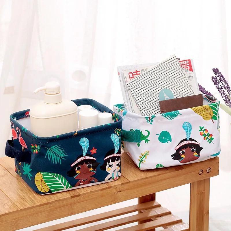 Cotton Desktop Storage Basket INS Cute Printing Waterproof Linen Sundries Cosmetics Storage Box Toy Makeup Storage Bag Organizer
Cotton Desktop Storage Basket INS Cute Printing Waterproof Linen Sundries Cosmetics Storage Box Toy Makeup Storage Bag Organizer