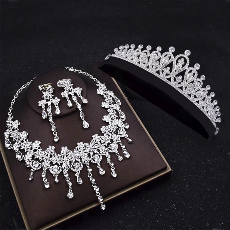 Luxury Bridal Tiaras Crown Wedding Jewelry Sets Necklaces Earrings set Fashion Hair Accessories Headband Necklaces/Earrings set
Luxury Bridal Tiaras Crown Wedding Jewelry Sets Necklaces Earrings set Fashion Hair Accessories Headband Necklaces/Earrings set