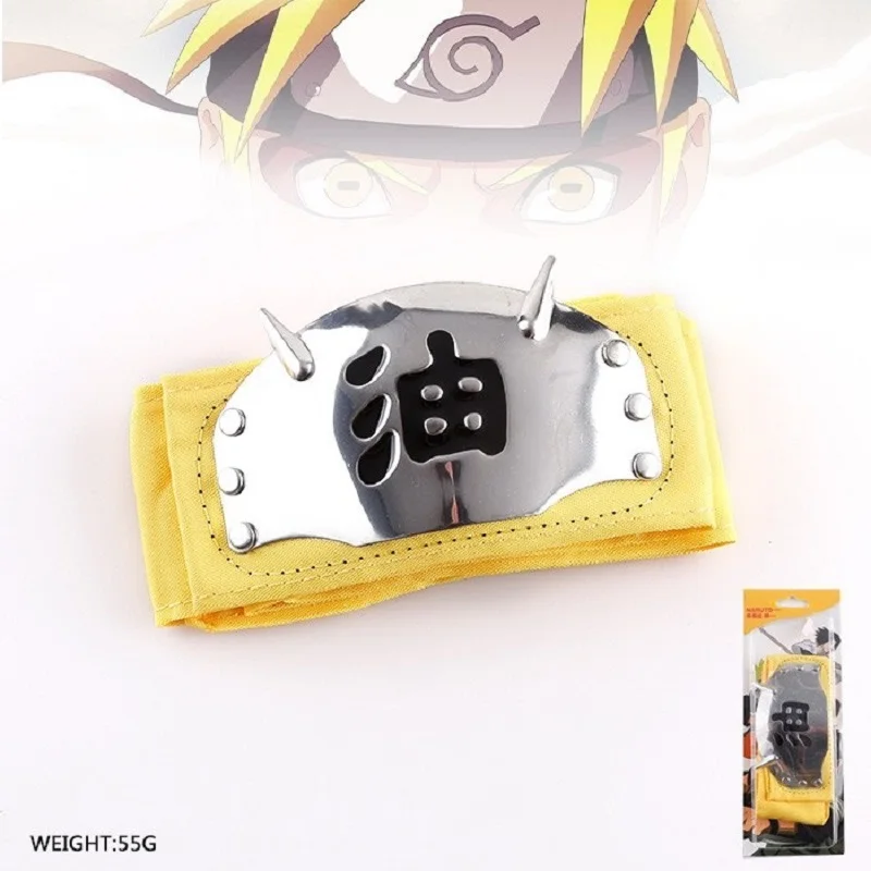 Naruto Headband Yellow and Black Text