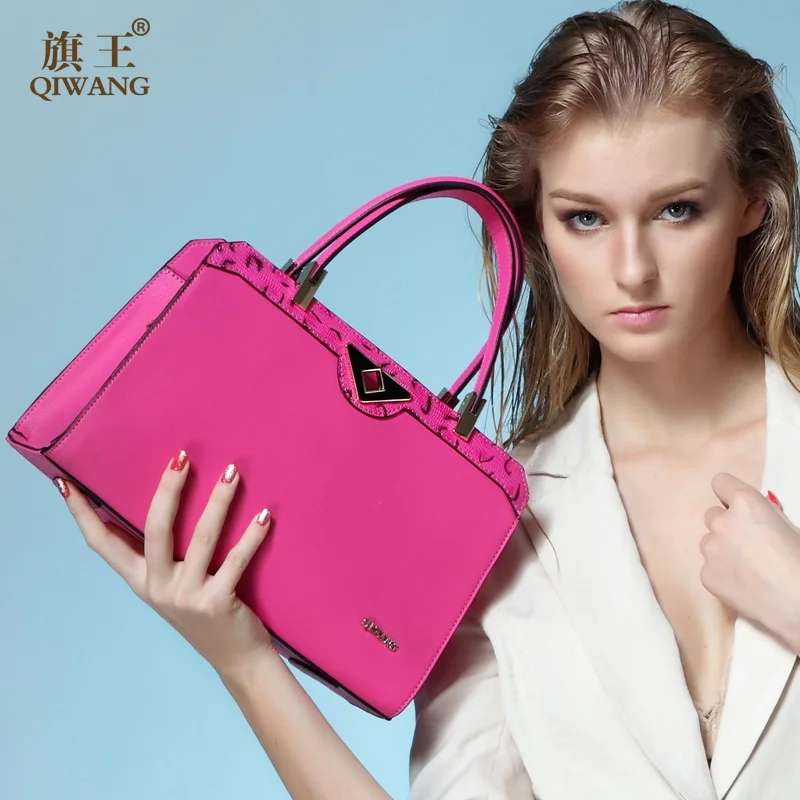 Qiwang роскошная кожаная сумка Для женщин 2018 Мода Дизайн сумки на плечо дамская