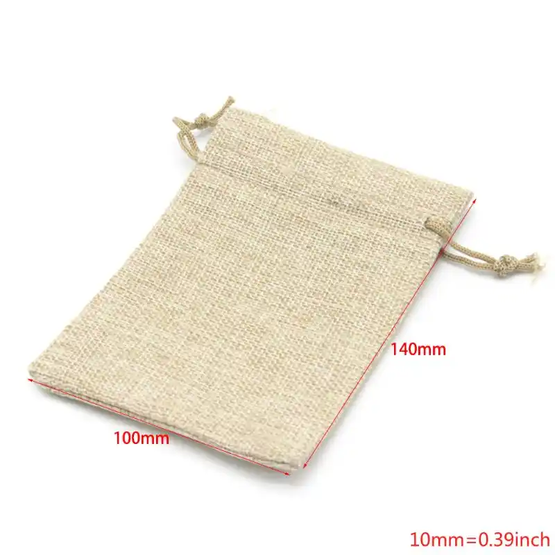 cream burlap bags with drawstring gift bags jewelry pouches