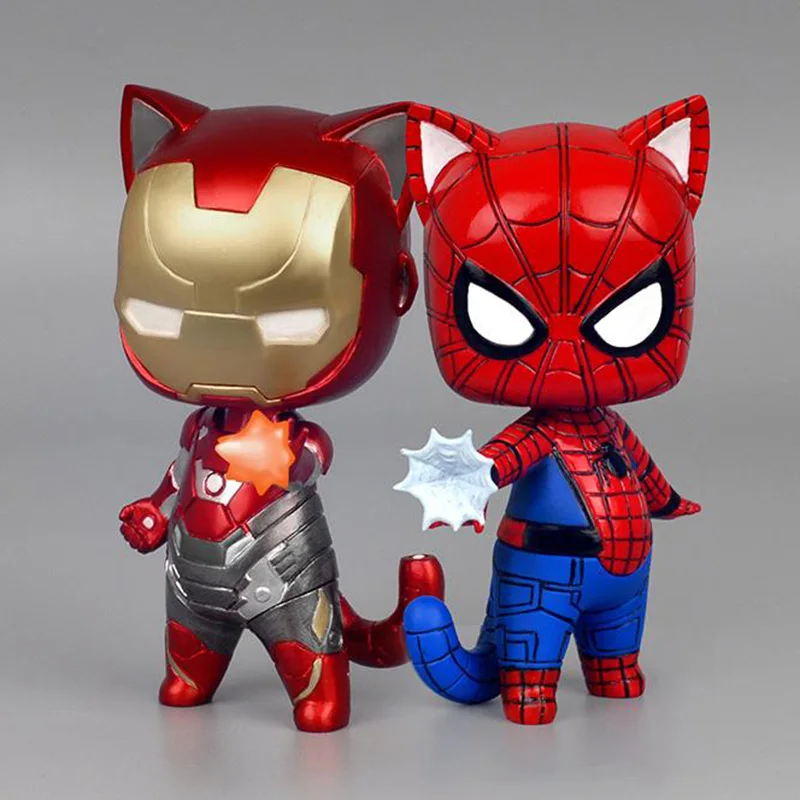 Spider-Man & Iron Man Mini Action Figures Cat Ver. Iron Man Spider-Man PVC figure Toys Brinquedos Anime 8CM
Spider-Man & Iron Man Mini Action Figures Cat Ver. Iron Man Spider-Man PVC figure Toys Brinquedos Anime 8CM