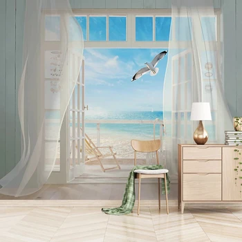 Custom Photo Wallpaper Waterproof Self-adhesive Wall Decals 3D Stereoscopic Window Sea View Background Wall Mural Sticker Paper
Custom Photo Wallpaper Waterproof Self-adhesive Wall Decals 3D Stereoscopic Window Sea View Background Wall Mural Sticker Paper
