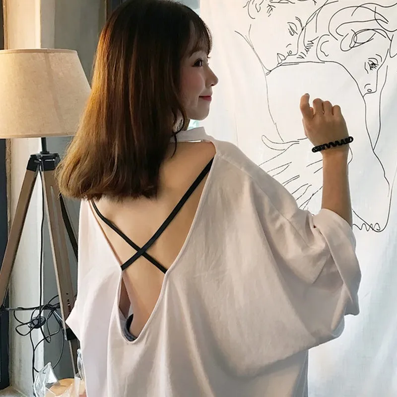 Fashionable Streetwear Summer Loose Backless Letter Printed Women T-shirt Korean Style Oversize Long Sleeve Ladies Long Tshirt
Fashionable Streetwear Summer Loose Backless Letter Printed Women T-shirt Korean Style Oversize Long Sleeve Ladies Long Tshirt
