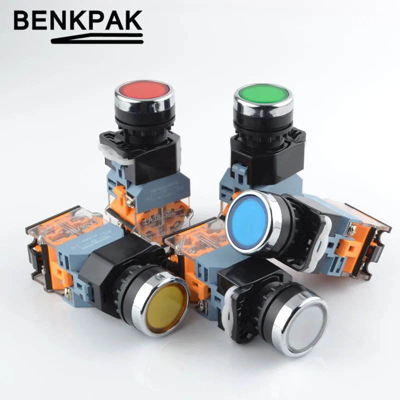 1PCS Push Button Switch with Light Momentary 22mm 12V 24V 220V 380V LED Indicators
1PCS Push Button Switch with Light Momentary 22mm 12V 24V 220V 380V LED Indicators