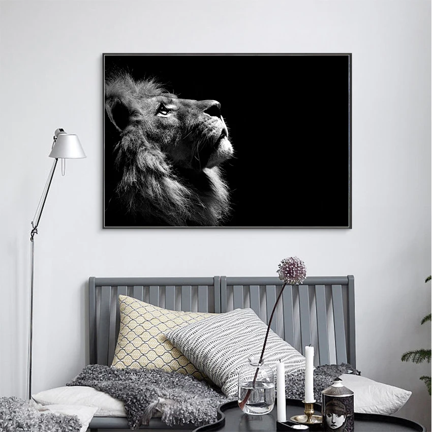 Large Size Black and White Lion Animated Canvas Print Poster Wall Pictures For Living Room Modern Decoration Painting No frame
Large Size Black and White Lion Animated Canvas Print Poster Wall Pictures For Living Room Modern Decoration Painting No frame