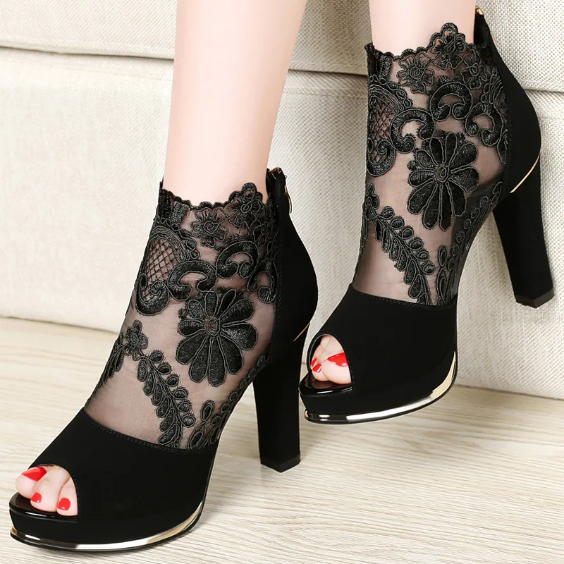 new high-heeled shoes with coarse gauze lace fish mouth sandals women sandals Ladies' Sandals
new high-heeled shoes with coarse gauze lace fish mouth sandals women sandals Ladies' Sandals