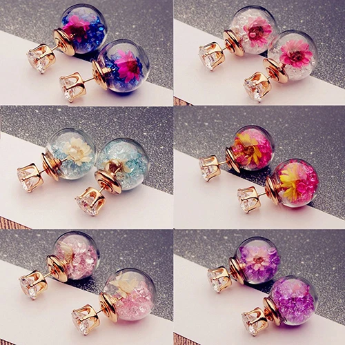 New Arrival Elegant Dried Flower Rhinestone Stud Earrings Piercing Round Ball Shape Ear Studs Stainless Steel Earrings For Women
New Arrival Elegant Dried Flower Rhinestone Stud Earrings Piercing Round Ball Shape Ear Studs Stainless Steel Earrings For Women
