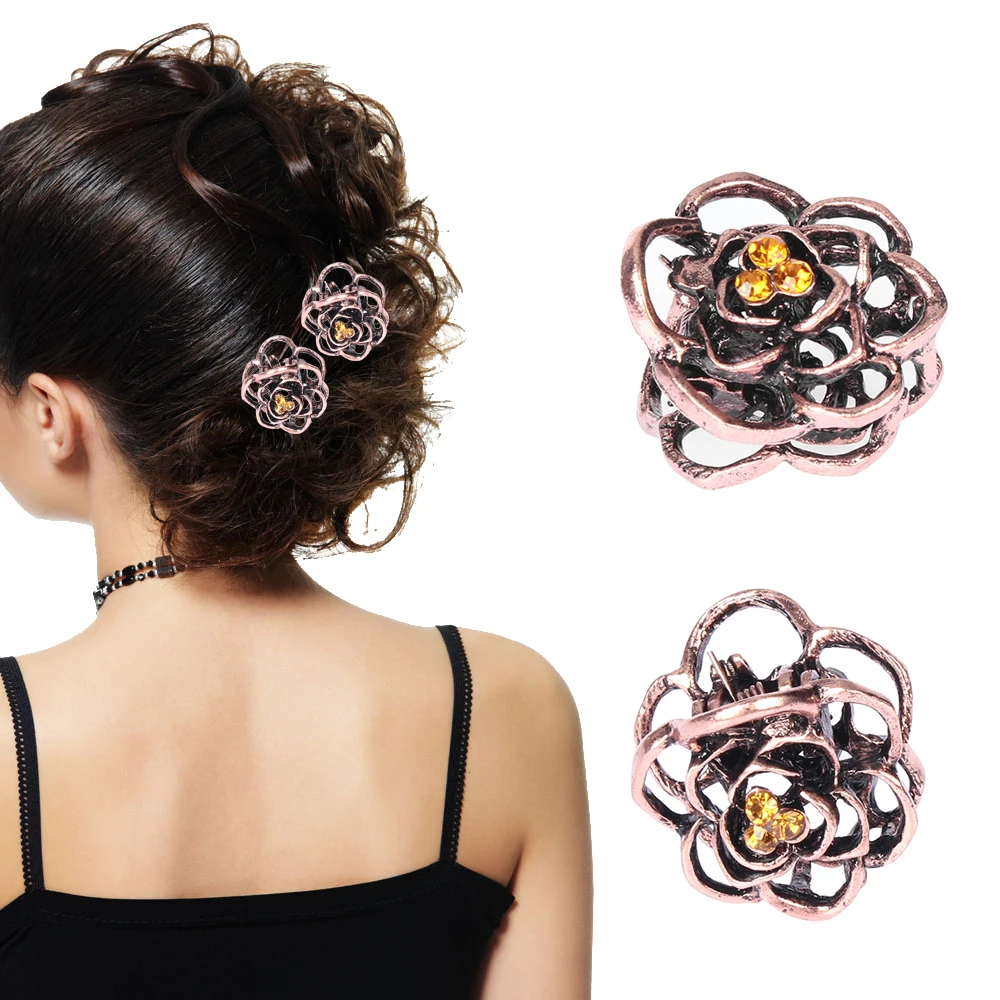 Retro Rose Hair Claw For Women Girl Bride Wedding Rhinestone Hair Clip Fashion Hair Accessories Women Mini Hair Crab
Retro Rose Hair Claw For Women Girl Bride Wedding Rhinestone Hair Clip Fashion Hair Accessories Women Mini Hair Crab