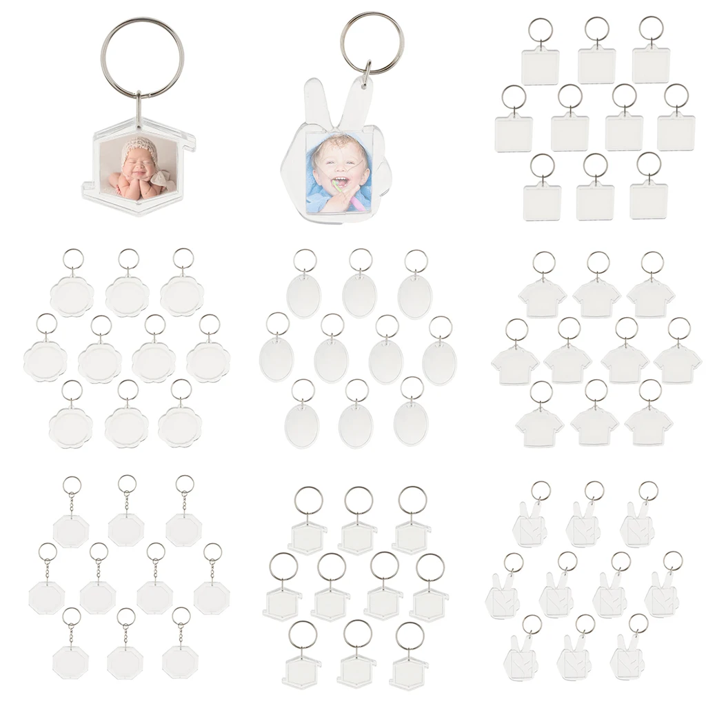 10Pieces DIY Acrylic Key Chains Blank Insert Photo Picture Frame Split Ring Keychain
10Pieces DIY Acrylic Key Chains Blank Insert Photo Picture Frame Split Ring Keychain