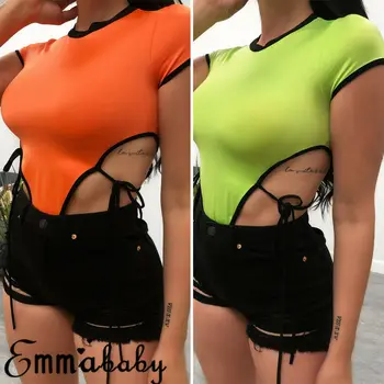 Women's Short Sleeve Bodysuit Stretch Ladies Leotard Body Tops T shirt Jumpsuit
Women's Short Sleeve Bodysuit Stretch Ladies Leotard Body Tops T shirt Jumpsuit