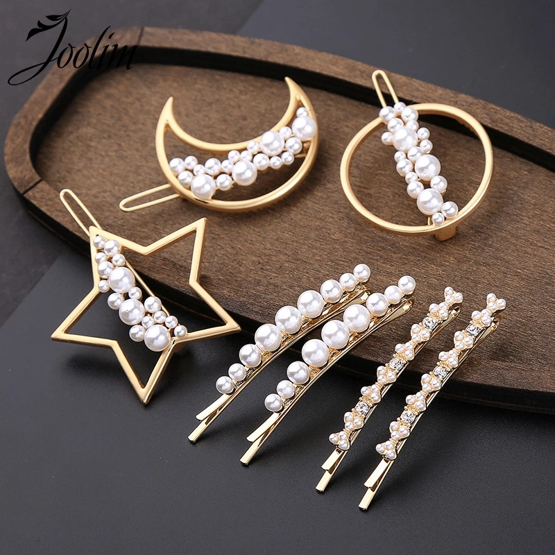 JOOLIM Jewelry Wholesale/Trendy Simulated Pearl Moon Star Hair Pin Hair Jewelry Wedding Hairjewelry
JOOLIM Jewelry Wholesale/Trendy Simulated Pearl Moon Star Hair Pin Hair Jewelry Wedding Hairjewelry