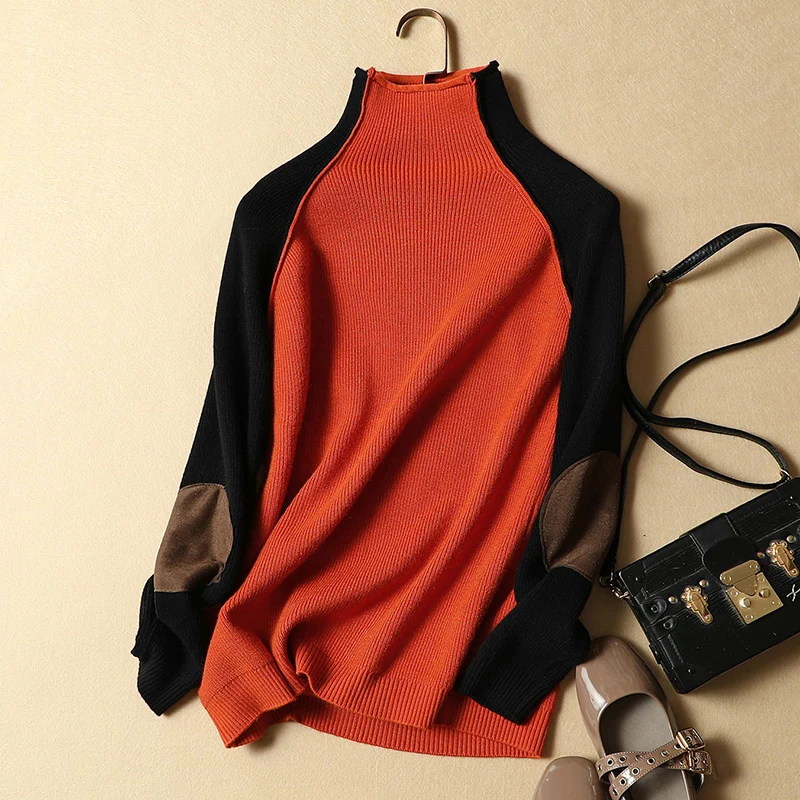 Turtleneck Loose Women Pullovers Female Patchwork Loose Thicken Sweaters Winter Knitted Pull Female Tops Coat
Turtleneck Loose Women Pullovers Female Patchwork Loose Thicken Sweaters Winter Knitted Pull Female Tops Coat
