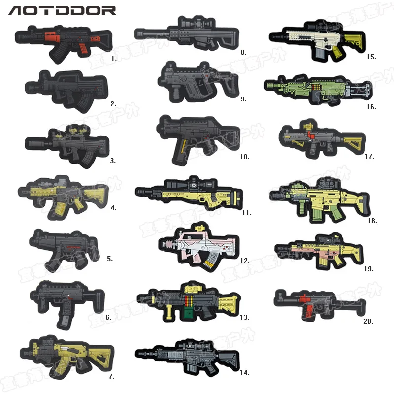 Gun Shape PVC Tactical Patches DIY Appliques Accessory Hoop Assault PISTOL RIFLE Sniper Military army BADGES Drop Shipping
Gun Shape PVC Tactical Patches DIY Appliques Accessory Hoop Assault PISTOL RIFLE Sniper Military army BADGES Drop Shipping