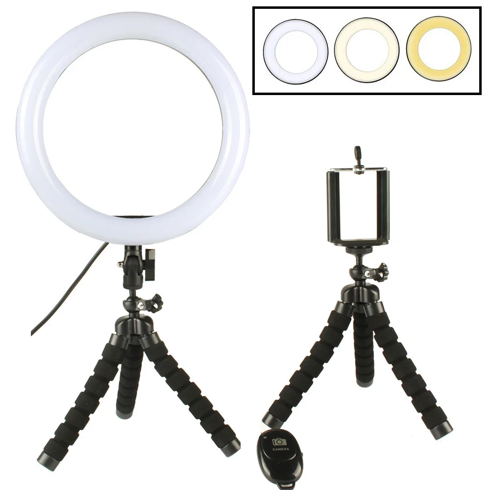 YouTube Photography Ring Light Led selfie light Ring Lamp with Flexible Tripod/ Phone Bluetooth Remote Shutter Mini Table Desk
YouTube Photography Ring Light Led selfie light Ring Lamp with Flexible Tripod/ Phone Bluetooth Remote Shutter Mini Table Desk