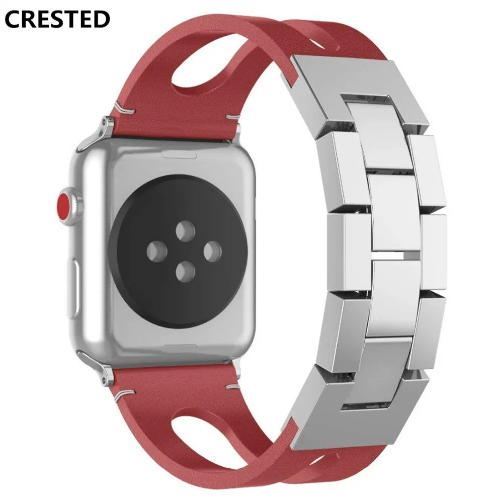 CRESTED Leather strap For Apple Watch band 44mm/40mm iwatch 4 Sport stainless steel clasp wrist bands bracelet belt correa
CRESTED Leather strap For Apple Watch band 44mm/40mm iwatch 4 Sport stainless steel clasp wrist bands bracelet belt correa