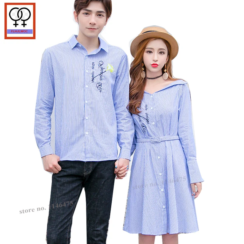 Matching Couple Shirts Lovers Clothes Autumn Spring Long Sleeve Striped Top Black Blue Valentine's Gift Button Couple Shirts 720
Matching Couple Shirts Lovers Clothes Autumn Spring Long Sleeve Striped Top Black Blue Valentine's Gift Button Couple Shirts 720