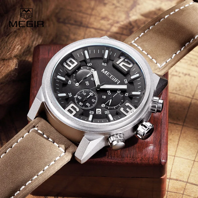 MEGIR Mens Watches Top Brand Luxury Waterproof 24 Hour Date Quartz Watch Man Leather Sport Wrist Watch Men Waterproof Clock 3010
MEGIR Mens Watches Top Brand Luxury Waterproof 24 Hour Date Quartz Watch Man Leather Sport Wrist Watch Men Waterproof Clock 3010