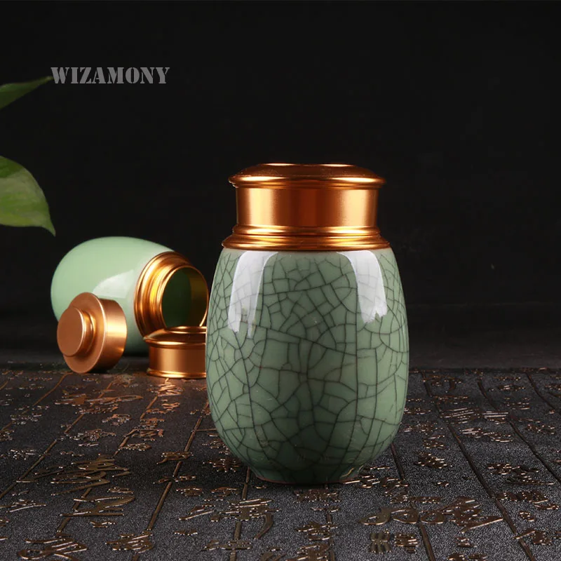 WIZAMONY Chinese Longquan Celadon tea set Yixing Zisha box Ceramics Art Eco-Friendly Tea Caddy Canister Porcelain Jar
WIZAMONY Chinese Longquan Celadon tea set Yixing Zisha box Ceramics Art Eco-Friendly Tea Caddy Canister Porcelain Jar