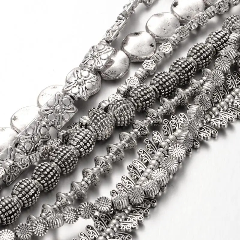Mixed Tibetan Style Alloy Beads Strands, Lead Free & Nickel Free & Cadmium Free, Antique Silver, 4~20x4~20mm, Hole: 1mm
Mixed Tibetan Style Alloy Beads Strands, Lead Free & Nickel Free & Cadmium Free, Antique Silver, 4~20x4~20mm, Hole: 1mm