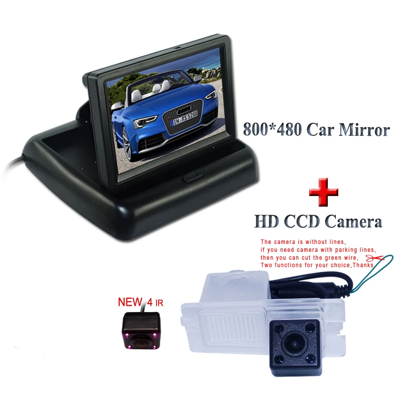 

Night vision camera with ir ligh 800*480 display 4.3 inch for car revesing for SsangYong Actyon for Korando for Rexton