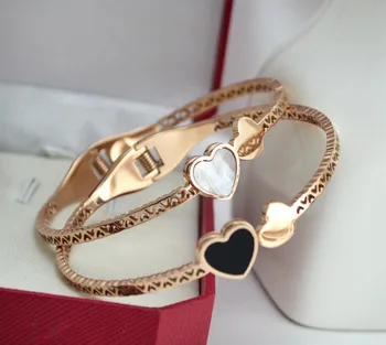 Bilincolor fashion rose gold stainless steel white clam shell heart cuff bangle for women
Bilincolor fashion rose gold stainless steel white clam shell heart cuff bangle for women