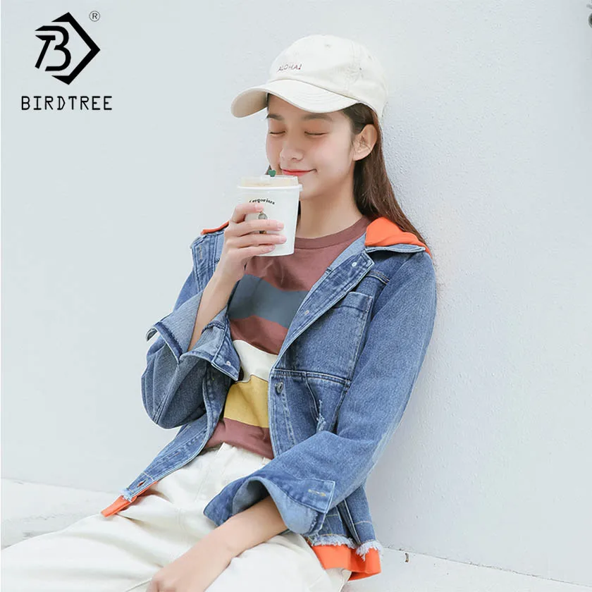 New Women Patchwork Jeans Denim Jacket Single Breasted Tassel Turn Down Collar Pockets Ripped Hooded Coat Casual C91329J
New Women Patchwork Jeans Denim Jacket Single Breasted Tassel Turn Down Collar Pockets Ripped Hooded Coat Casual C91329J