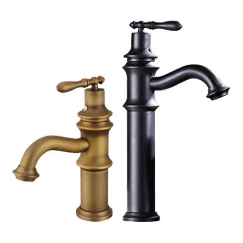 Copper Faucets European-style retro cold-hot mixing basin faucet bathroom black faucet
Copper Faucets European-style retro cold-hot mixing basin faucet bathroom black faucet