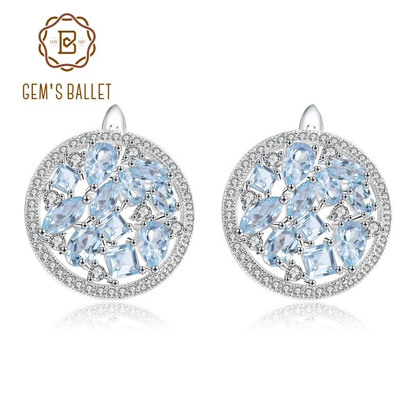 Gem's Ballet 8.04Ct Irregular Natural Sky Blue Topaz Gemstone Round Stud Earrings 925 Sterling Silver For Women Fine Jewelry
Gem's Ballet 8.04Ct Irregular Natural Sky Blue Topaz Gemstone Round Stud Earrings 925 Sterling Silver For Women Fine Jewelry