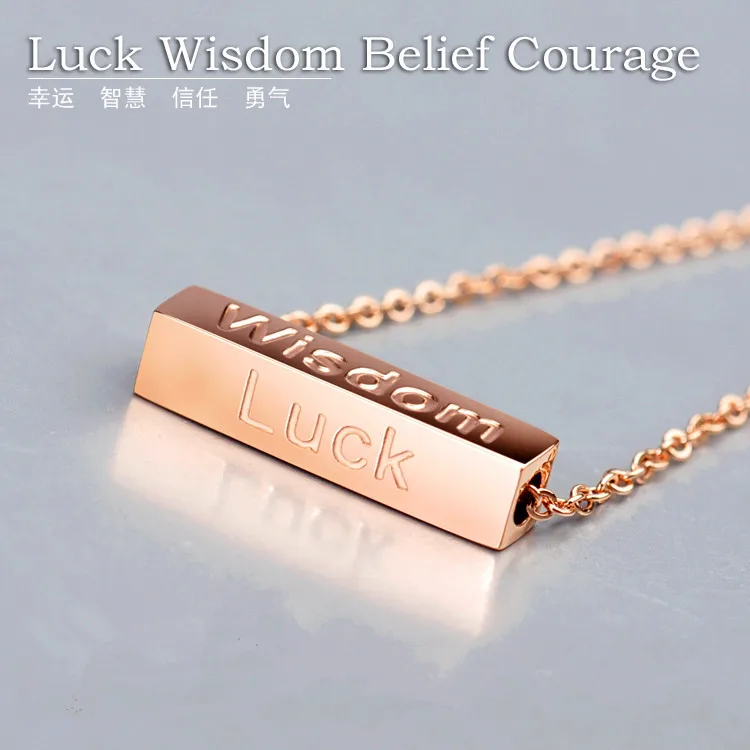 Wishing Lucky Pillar Pendant Woman Necklace Titanium & Rose Gold Color Jewelry 2015 New Arrival Gift Free Shipping Never Fade
Wishing Lucky Pillar Pendant Woman Necklace Titanium & Rose Gold Color Jewelry 2015 New Arrival Gift Free Shipping Never Fade