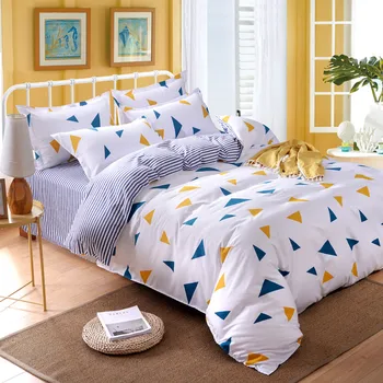 Brief Style White Bedding Set Polyester Fabric Twin Queen Size Bed Cover Sets Colorful Triangle Printing Blanket Covers 3/4pcs
Brief Style White Bedding Set Polyester Fabric Twin Queen Size Bed Cover Sets Colorful Triangle Printing Blanket Covers 3/4pcs