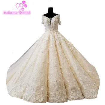 2018 Luxury Arabic Wedding Dress Lace V-neck Cathedral Train Vintage Wave Wedding Dresses Backless Ball Gown Vestido De Noiva
2018 Luxury Arabic Wedding Dress Lace V-neck Cathedral Train Vintage Wave Wedding Dresses Backless Ball Gown Vestido De Noiva