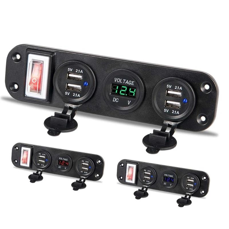 1Pc Car Boat Truck DC 12V 24V 4 USB Charger Adapter LED Voltmeter With Switch Panel
1Pc Car Boat Truck DC 12V 24V 4 USB Charger Adapter LED Voltmeter With Switch Panel
