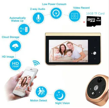 4.3 Inch Monitor Smart Peephole Video Doorbell Ring HD720P Wifi Camera 16GB PIR Motion Detection APP Control For IOS Andriod
4.3 Inch Monitor Smart Peephole Video Doorbell Ring HD720P Wifi Camera 16GB PIR Motion Detection APP Control For IOS Andriod