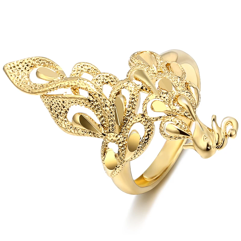 Элегантное кольцо с Фениксом для женщин золотого цвета обручальное свадебное