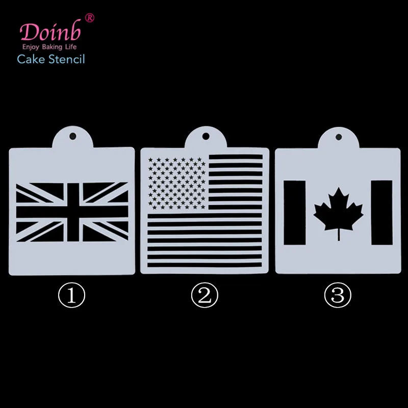 

6inch DIY Custom Flag Plastic Cake Stencil Mold Lace Pad Spray Flower for Wall Painting Cupcake Decoration Baking Tool Moulds