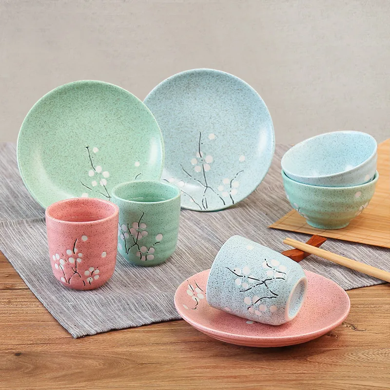 Plum Ceramic Tableware Set Home Creative Glaze Color Retro Rice Cup Set Tableware
Plum Ceramic Tableware Set Home Creative Glaze Color Retro Rice Cup Set Tableware