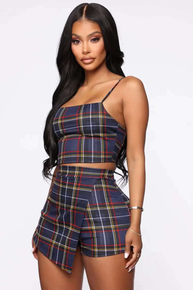 Fashion New Sexy Plaid Strapless 2 Pieces Women Suit Summer Sleeveless Sexy Women Set Lady Shorts Suit LOS1852
Fashion New Sexy Plaid Strapless 2 Pieces Women Suit Summer Sleeveless Sexy Women Set Lady Shorts Suit LOS1852