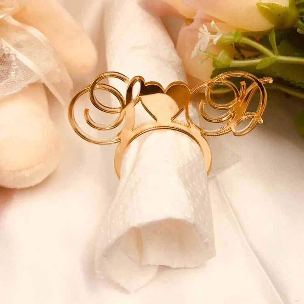 Personalized Groom & Bride table decors Custom Wedding napkin rings Acrylic Cut Napkin Ring with Heart Initials Wedding Party
Personalized Groom & Bride table decors Custom Wedding napkin rings Acrylic Cut Napkin Ring with Heart Initials Wedding Party