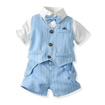 2019 european fashion boys clothing sets baby kids boy vest + white shirt + shorts 3-piece children gentleman clothing set
2019 european fashion boys clothing sets baby kids boy vest + white shirt + shorts 3-piece children gentleman clothing set