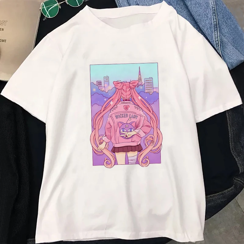 Sailor Moon Summer Fashion T Shirt Women Harajuku Short Sleeve Fun Ulzzang T-Shirt Cute Cat Cartoon Tops hipster cute girl tee
Sailor Moon Summer Fashion T Shirt Women Harajuku Short Sleeve Fun Ulzzang T-Shirt Cute Cat Cartoon Tops hipster cute girl tee