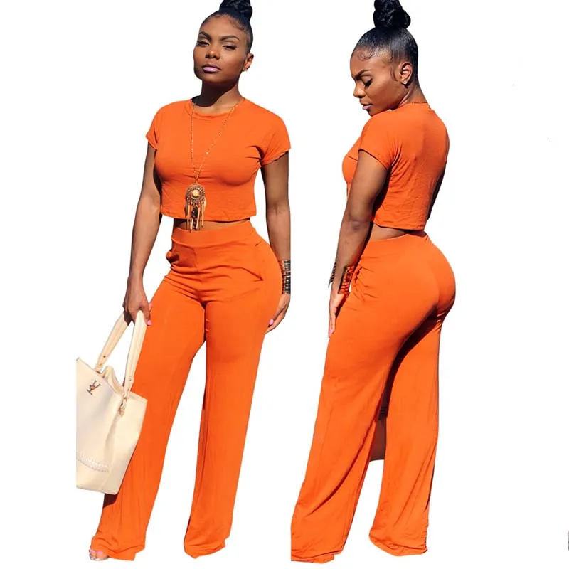 2018 Women 2 Piece Suit Set Sexy O-Neck Short Sleeve Crop Tops and Broad Long Leg Pants Two Piece Set Casual Autumn Women Suit
2018 Women 2 Piece Suit Set Sexy O-Neck Short Sleeve Crop Tops and Broad Long Leg Pants Two Piece Set Casual Autumn Women Suit