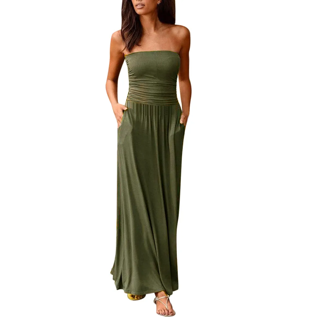 Womens Bandeau Strapless Dress Vestido Long Dress Off Shoulder Summer Beach Dress Ladies Maxi Dresses Robe Longue Femme
Womens Bandeau Strapless Dress Vestido Long Dress Off Shoulder Summer Beach Dress Ladies Maxi Dresses Robe Longue Femme