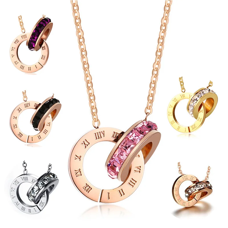 Simple Shiny Rhinestones Roman Numerals Necklace for Women Stainless Steel Rose Gold Color Jewelry 
Simple Shiny Rhinestones Roman Numerals Necklace for Women Stainless Steel Rose Gold Color Jewelry