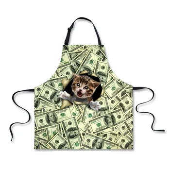 FORUDESIGNS Super Cool Dollar Cat Printing Apron for Women Sleeveless Long Female Kitchen Aprons Funny Waitress Work Aprons
FORUDESIGNS Super Cool Dollar Cat Printing Apron for Women Sleeveless Long Female Kitchen Aprons Funny Waitress Work Aprons
